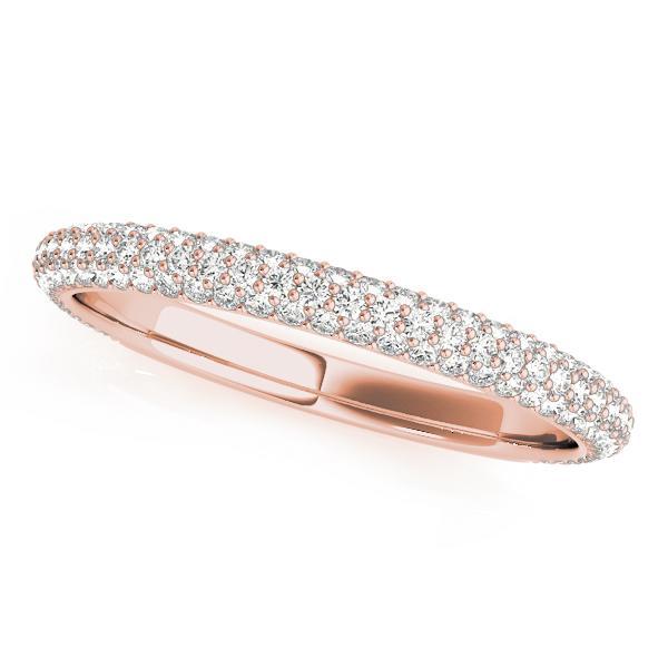 3/8 14k Gold Pave Diamond Band F VS Diamonds