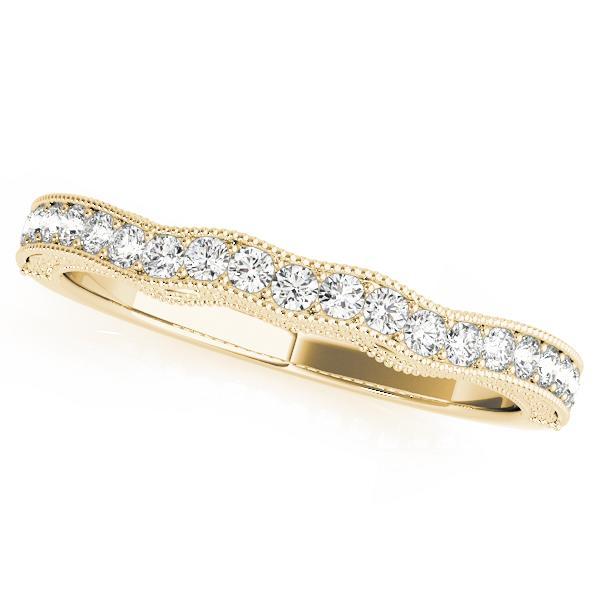 1/5 14k Gold Curved Diamond Band F VS Diamonds