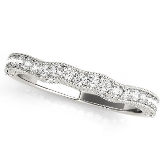 1/5 ct 14kt Gold Curved Diamond Wedding Band