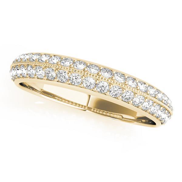 3/8 14k Gold Pave Diamond Band F VS Diamonds