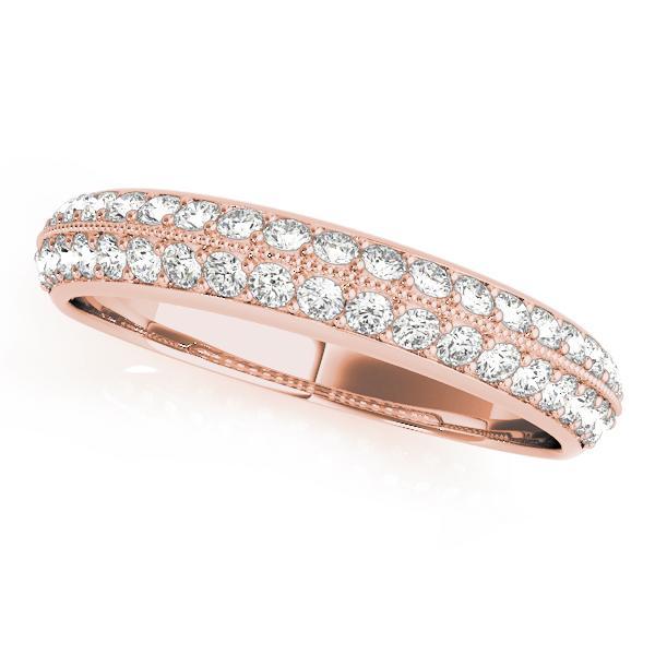 3/8 14k Gold Pave Diamond Band F VS Diamonds