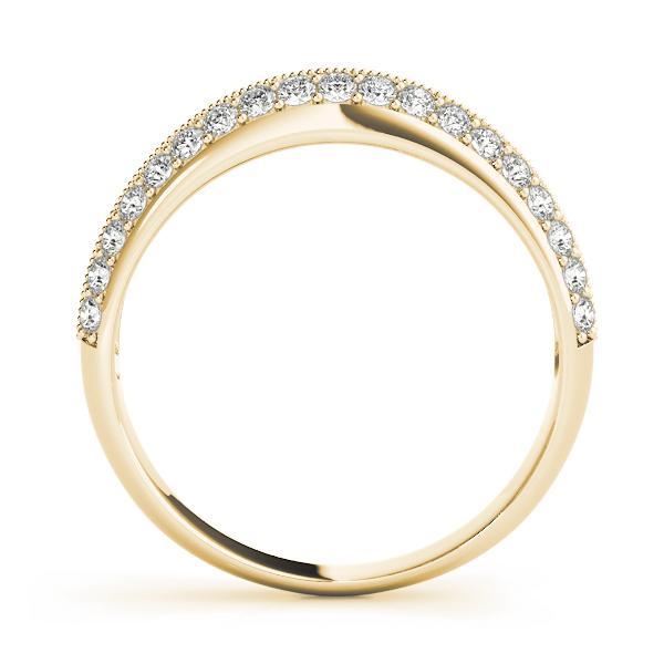 3/8 14k Gold Pave Diamond Band F VS Diamonds