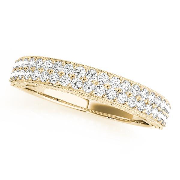 3/8 14k Gold Pave Diamond Band F VS Diamonds