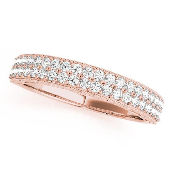 3/8 14k Gold Pave Diamond Band F VS Diamonds