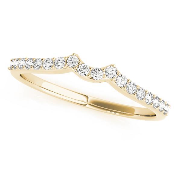 1/5 14k Gold Curved Diamond Band F VS Diamonds