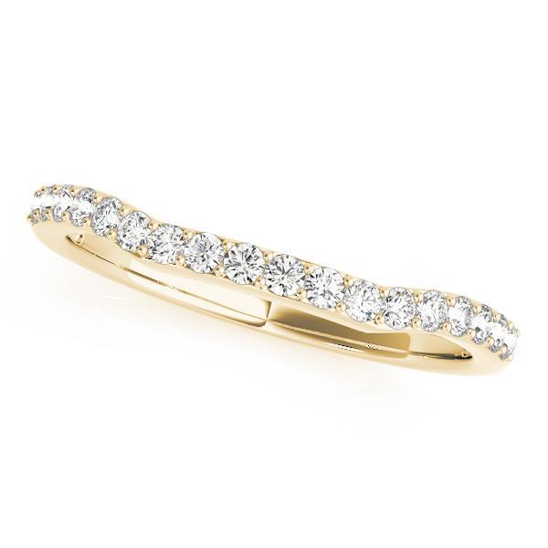 1/5 14k Gold Curved Diamond Band F VS Diamonds