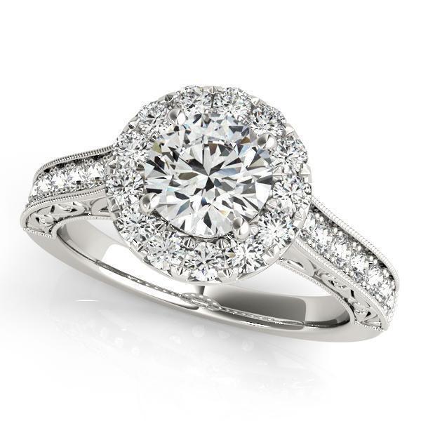 1 5/8 ct tw Halo Engagement Ring F VS GIA Center