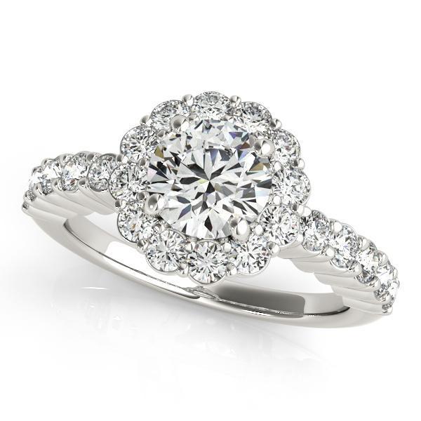 1 5/8 ct tw Halo Engagement Ring F VS GIA Center