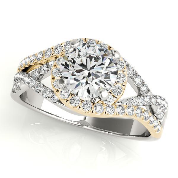 1 3/8 ct tw Halo Round MultiRow Engagement Ring F VS GIA Center