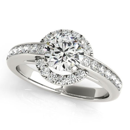 1 3/8 ct tw Halo Engagement Ring F Color VS Clarity Diamonds GIA Center