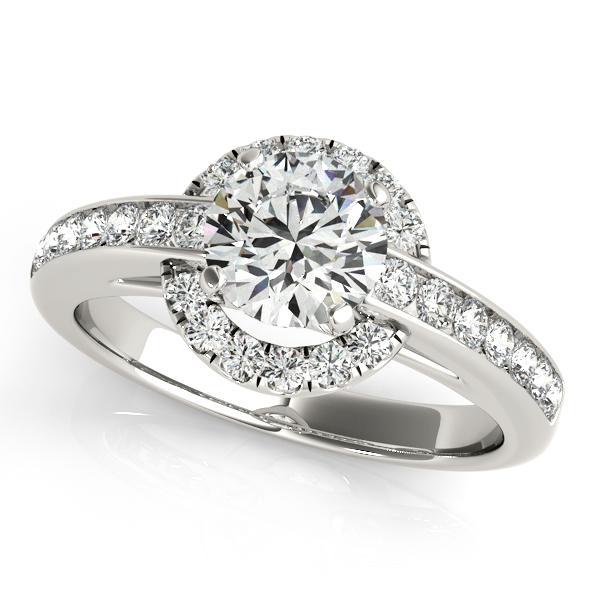 1 3/8 ct tw Halo Engagement Ring F VS GIA Center