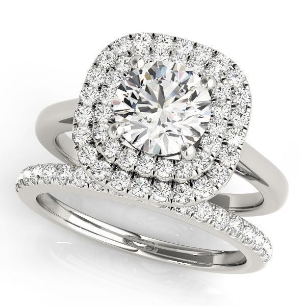 1 3/8 ct tw Halo Engagement Ring F VS GIA Center