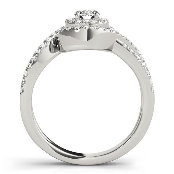 5/8 ct tw Halo Bypass Engagement Ring F VS GIA Center