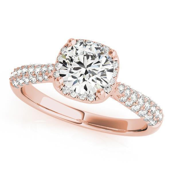 1 1/3 ct Halo Engagement Ring F VS GIA Center