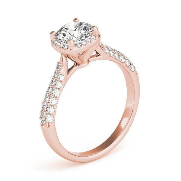 1 1/3 ct Halo Engagement Ring F VS GIA Center