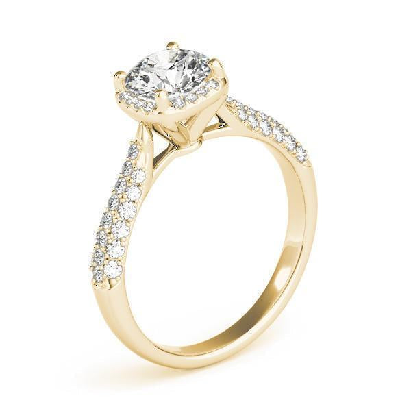 1 1/3 ct Halo Engagement Ring F VS GIA Center