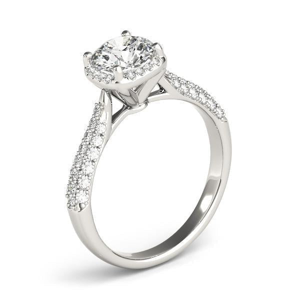 1 1/3 ct Halo Engagement Ring F VS GIA Center