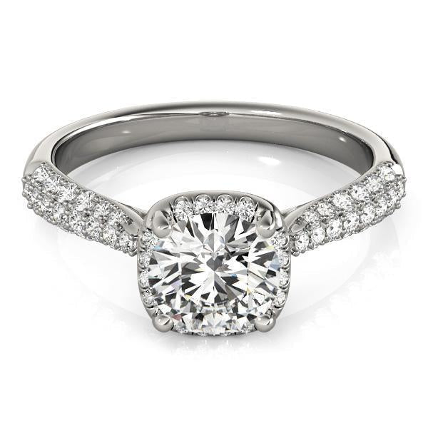 1 1/3 ct Halo Engagement Ring F VS GIA Center