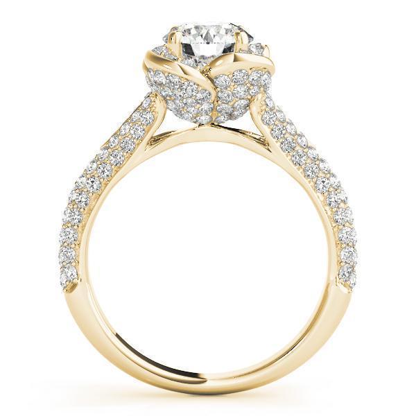 1 3/4 ct tw Halo Round Pave Engagement Ring F VS GIA Center