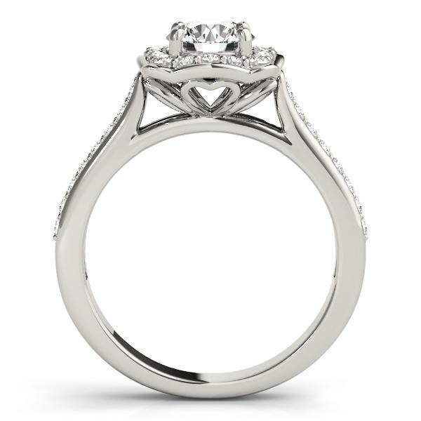 1 1/3 ct tw Halo Engagement Ring F VS GIA Center