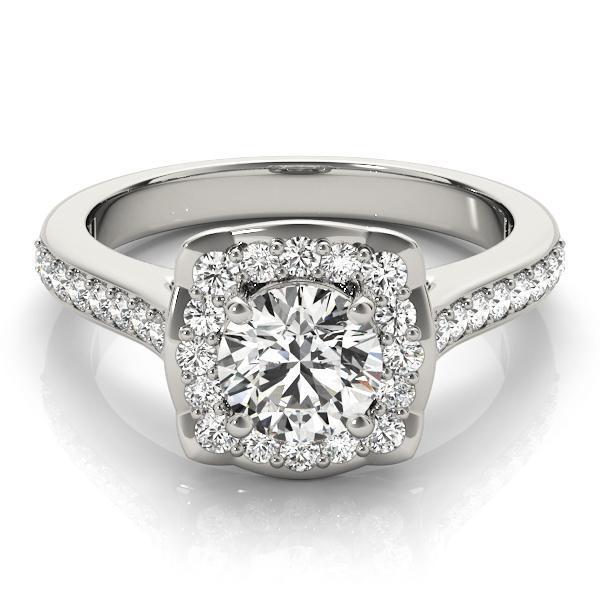 1 1/3 ct tw Halo Engagement Ring F VS GIA Center