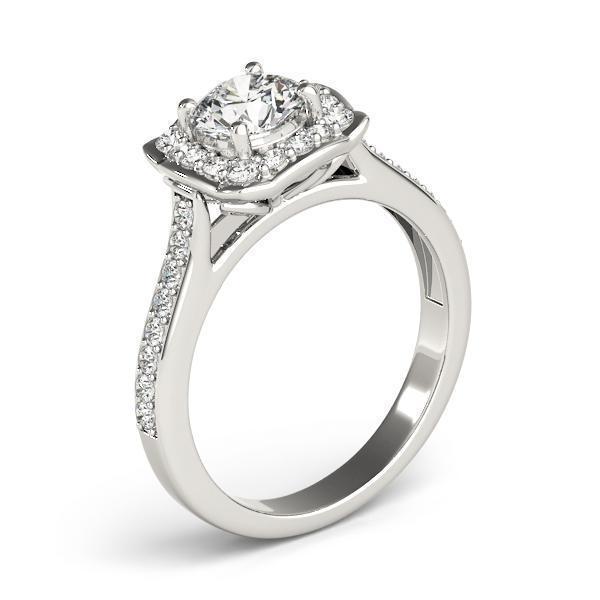 1 1/3 ct tw Halo Engagement Ring F VS GIA Center