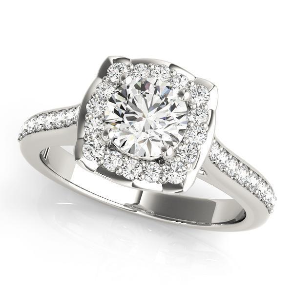 1 1/3 ct tw Halo Engagement Ring F Color VS Clarity Diamonds GIA Center