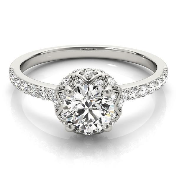 1 ct tw Halo Diamond Engagement Ring F VS Diamonds GIA Center