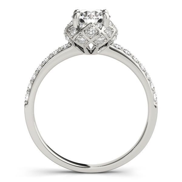 1 ct tw Halo Diamond Engagement Ring F VS Diamonds GIA Center