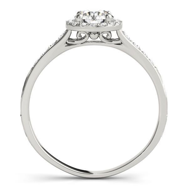 3/4 ct tw Halo Round Diamond Engagement Ring F VS GIA Center