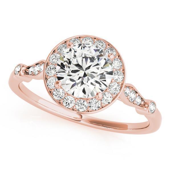 1 1/6 ct Halo Diamond Engagement Ring F VS GIA Center