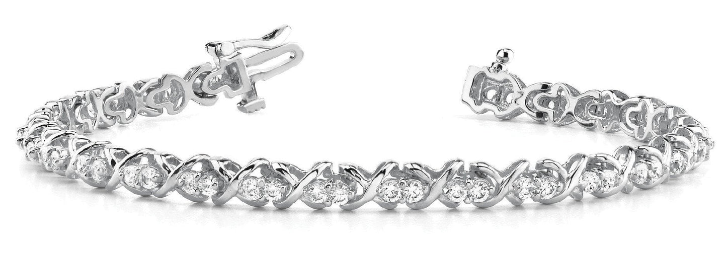 2 ct Diamond Bracelet In Line XO F VS Diamonds