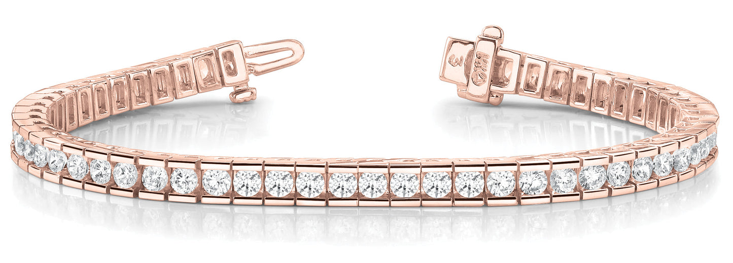 2 3/4 ct Diamond Bracelet In Line Channel Set F VS Diamonds