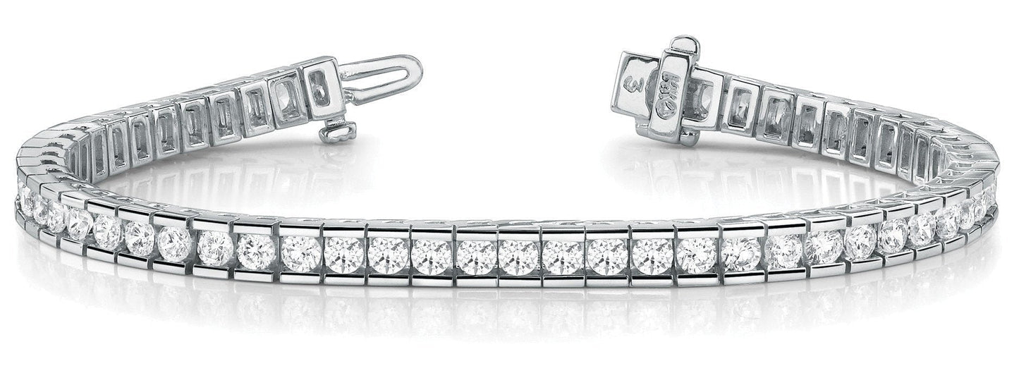 2 3/4 ct Diamond Bracelet In Line Channel Set F VS Diamonds