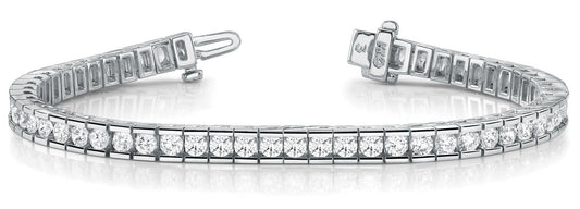 6 5/8 ct Diamond Bracelet In Line Channel Set F VS Diamonds