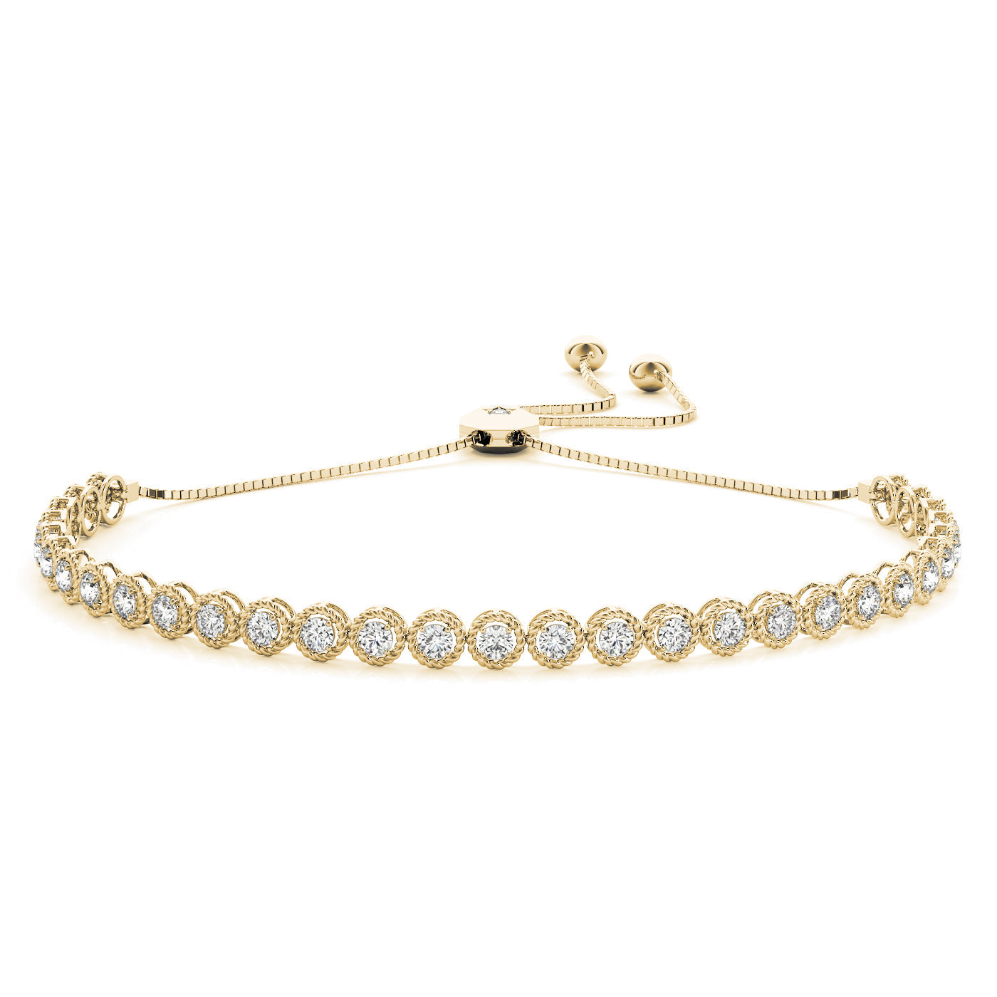 14kt Gold 1 ct tw Bracelet Bolo F VS Diamonds