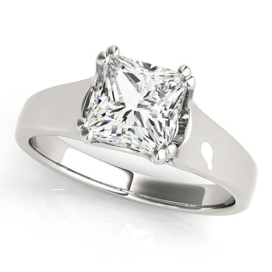 1/4 ct tw Trellis Solitaire Princess Engagement Ring F Color VS Clarity Diamonds GIA Center