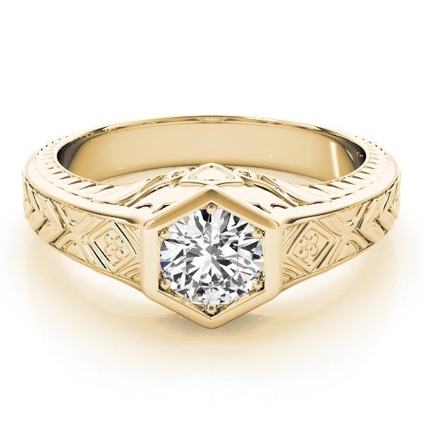 5/8 ct tw Antique Style Engagement Ring with F Color VS Clarity GIA Certified Diamond