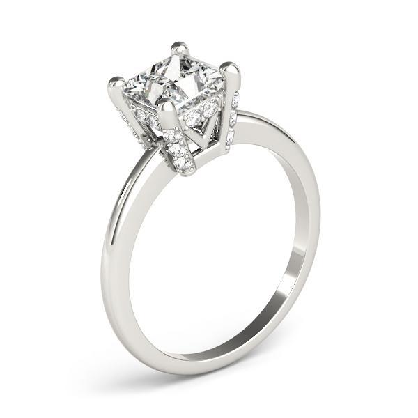 1/2 ct tw Solitaire Princess Engagement Ring F VS GIA Center