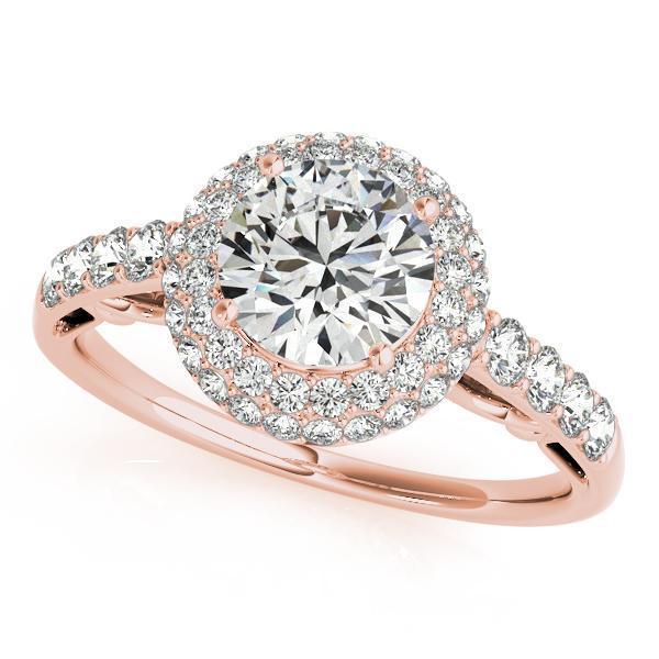 1 1/2 ct tw Halo Round Engagement Ring F VS GIA Center