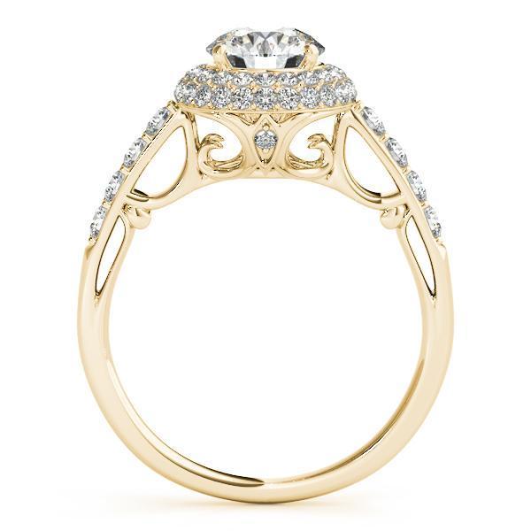 1 1/2 ct tw Halo Round Engagement Ring F VS GIA Center