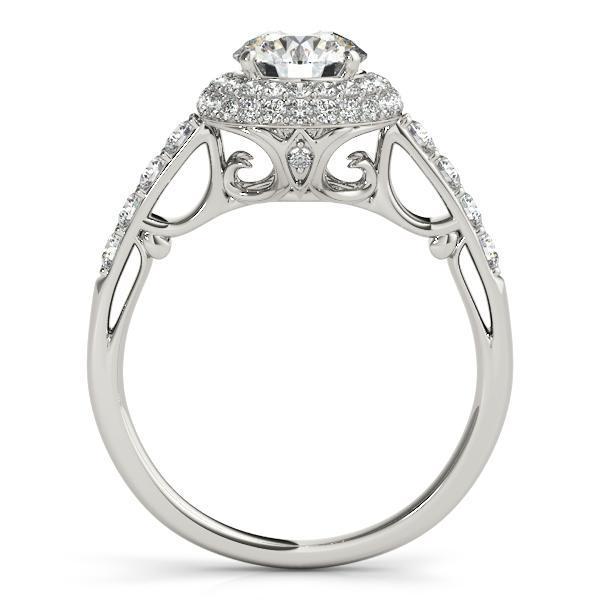 1 1/2 ct tw Halo Round Engagement Ring F VS GIA Center