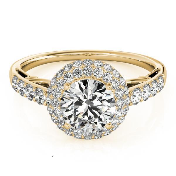 1 1/2 ct tw Halo Round Engagement Ring F VS GIA Center