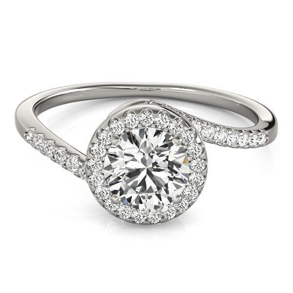 3/4 ct tw Bypass Engagement Ring F VS Diamonds GIA Center