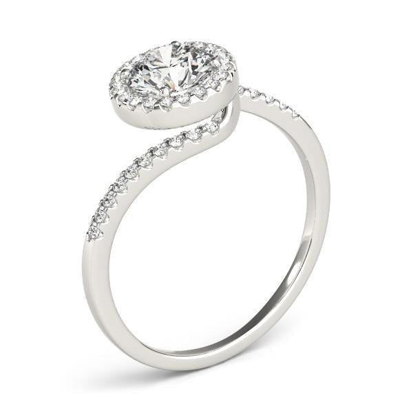 3/4 ct tw Bypass Engagement Ring F VS Diamonds GIA Center