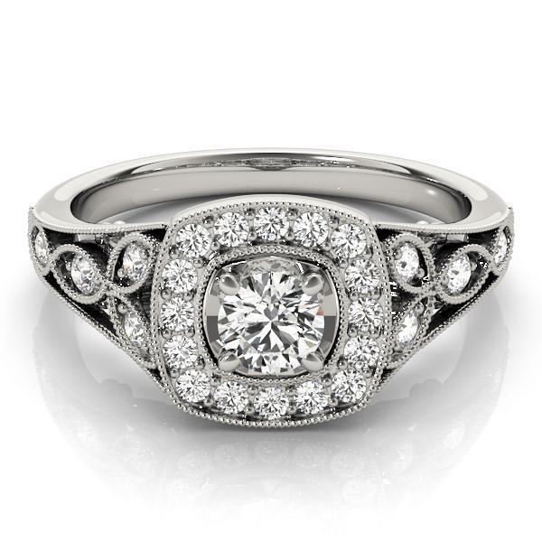 1 ct tw Antique Style Engagement Ring F VS GIA Center