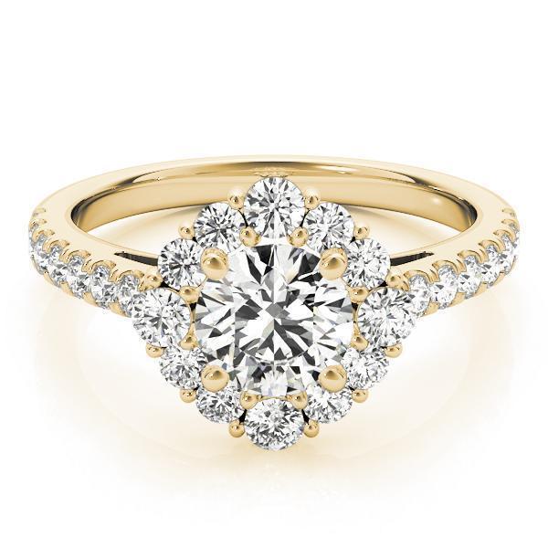 1 1/3 ct tw Halo Engagement Ring F VS GIA Center