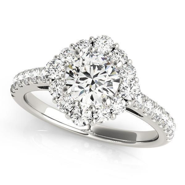 1 1/3 ct tw Halo Engagement Ring F Color VS Clarity Diamonds GIA Center