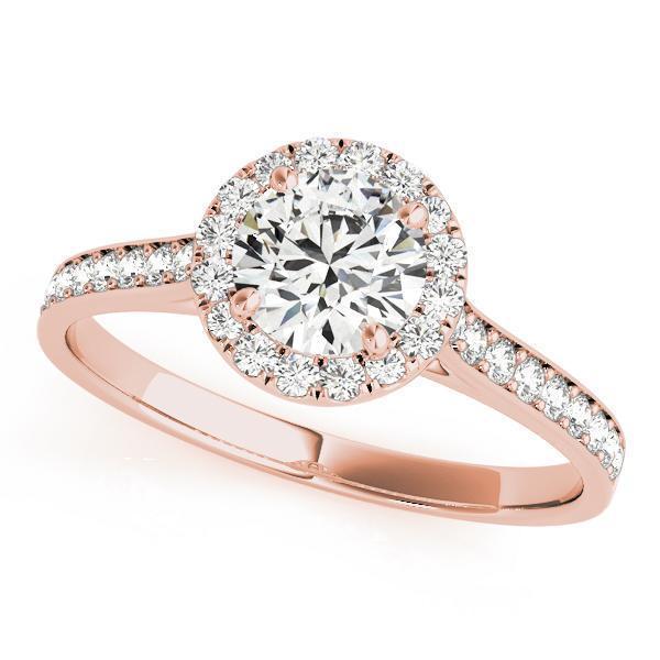 3/4 ct tw Halo Engagement Ring F VS GIA Center