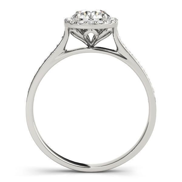 3/4 ct tw Halo Engagement Ring F VS GIA Center